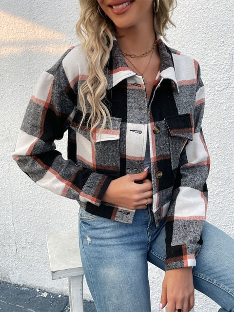 Elegante karierte Jacke