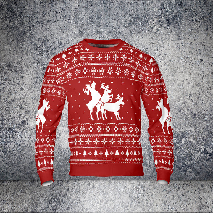 Drune | Drei Freche Rehe Hässlicher Weihnachtspullover - HYPERFAVOR