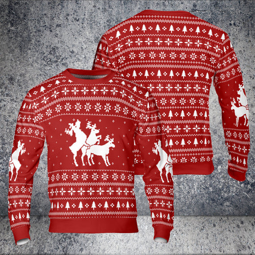 Drune | Drei Freche Rehe Hässlicher Weihnachtspullover - HYPERFAVOR