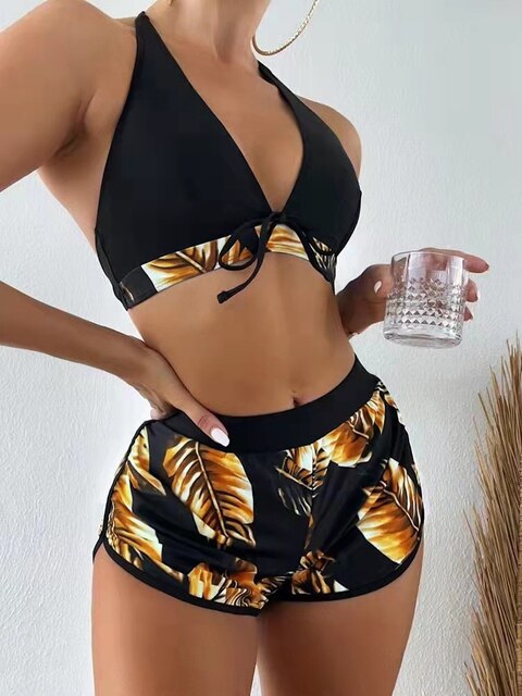 Drune | Bikini mit Blätterdruck