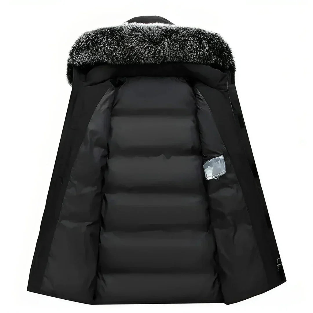 Drune | Herren Winter Parka Mantel Mit Kapuzen Design Und Langer Passform