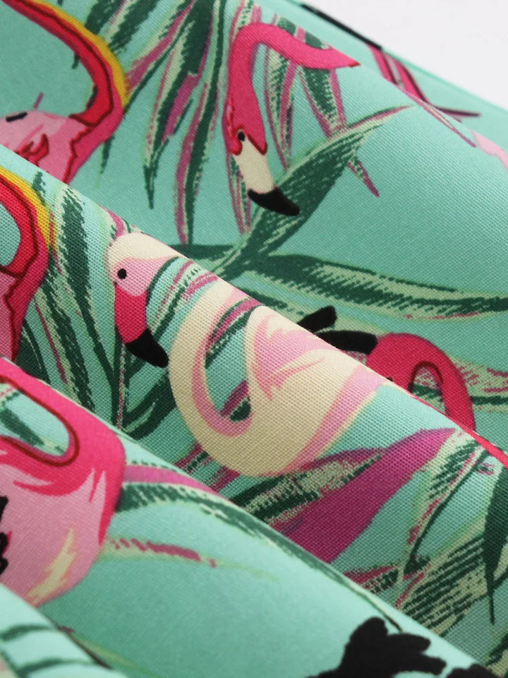 Drune | Retro-Kleid mit Flamingodruck