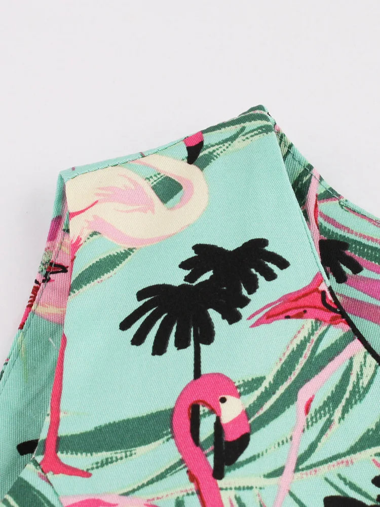 Drune | Retro-Kleid mit Flamingodruck
