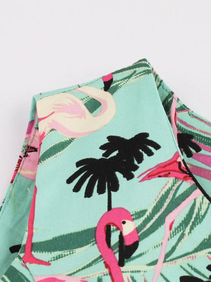 Drune | Retro-Kleid mit Flamingodruck