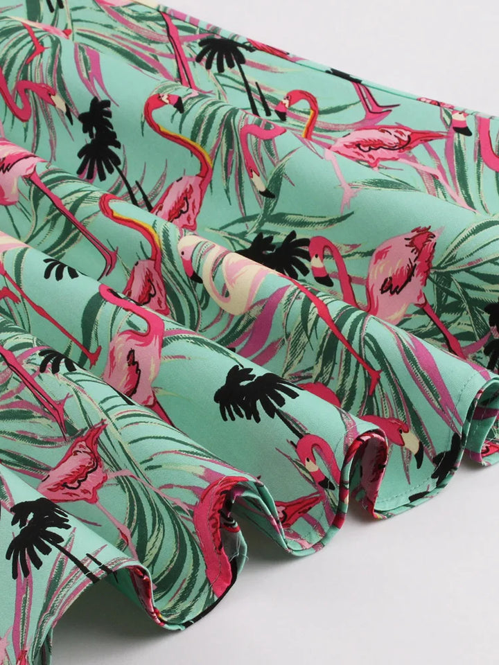 Drune | Retro-Kleid mit Flamingodruck