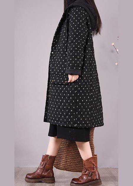 Drune | Passform Mäntel Schwarze Kapuze Taschen Lässiges Outfit