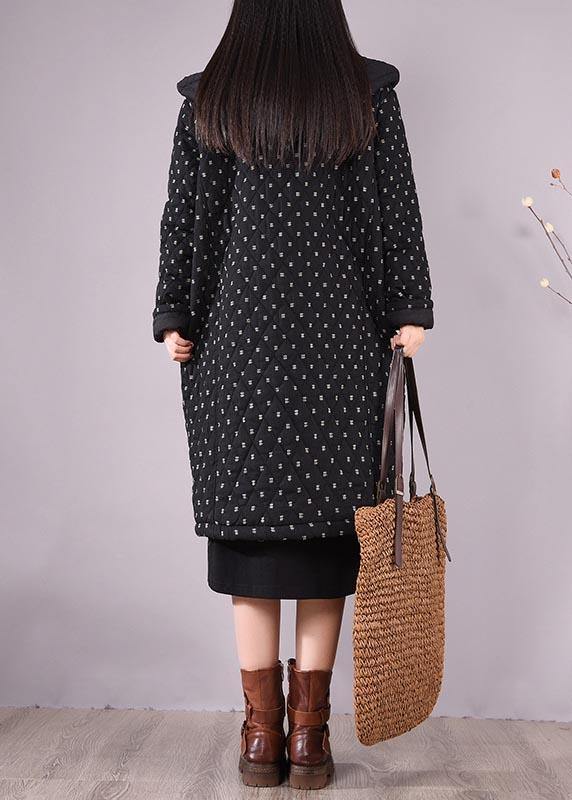 Drune | Passform Mäntel Schwarze Kapuze Taschen Lässiges Outfit