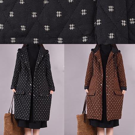 Drune | Passform Mäntel Schwarze Kapuze Taschen Lässiges Outfit