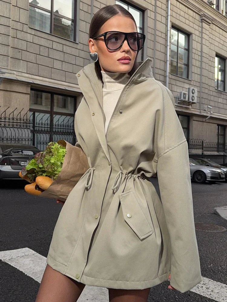 Drune | Trenchcoat - Eleganter & Bequemer Mantel mit Bindegürtel und Klassischem Kragen für den Herbst