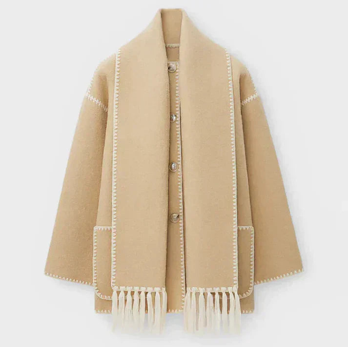 Drune | schal jacke aus wollmischgewebe