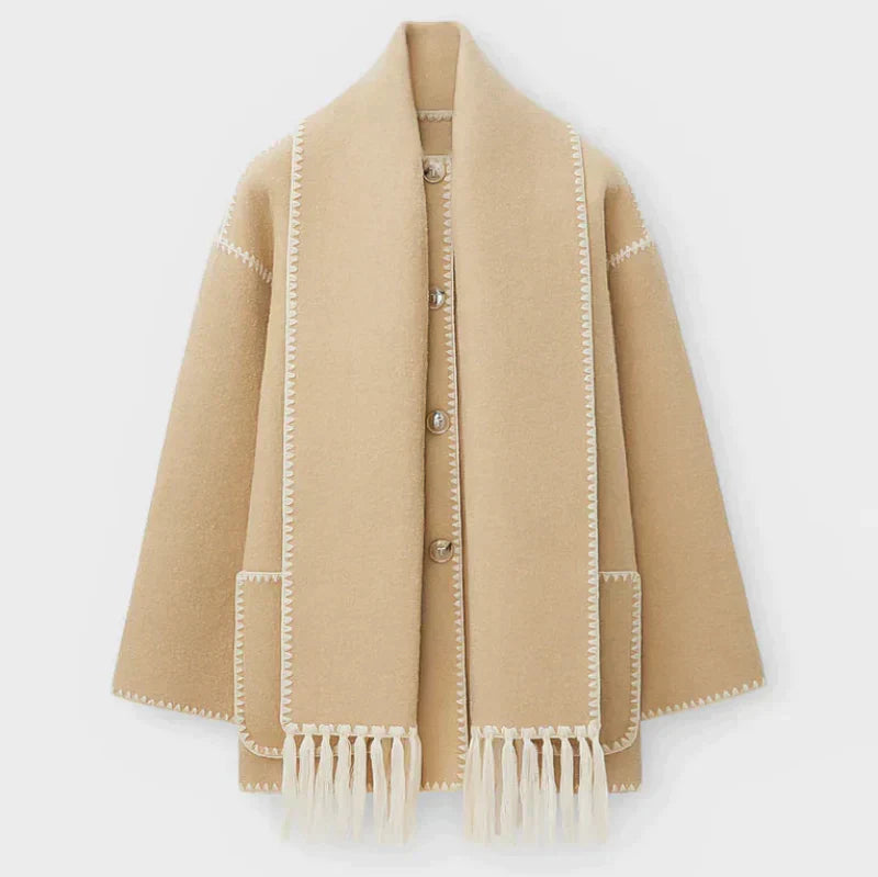 Drune | Damen Wickeljacke mit Drapiertem Vorderteil