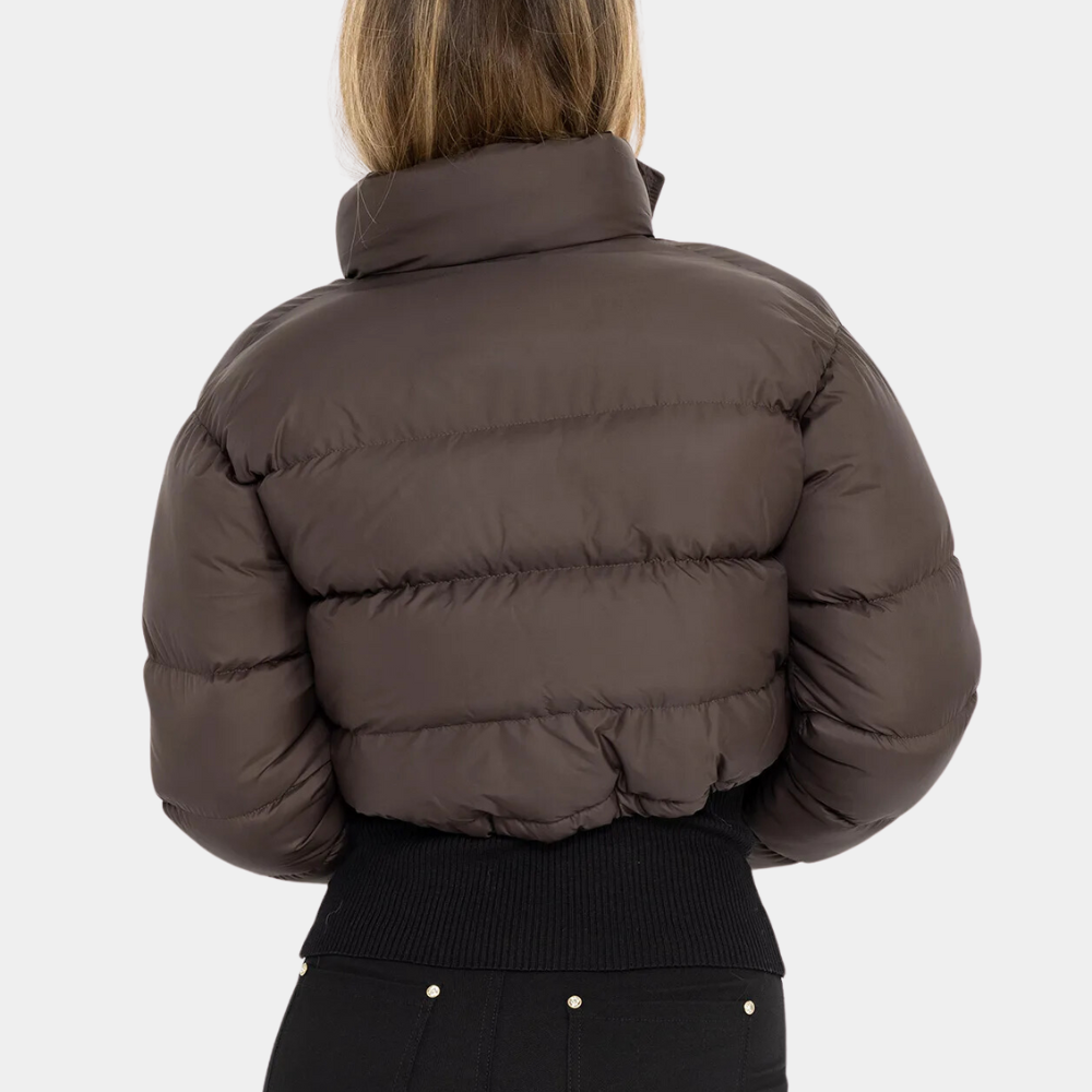 Drune | Damen Trendy Pufferjacke In Kurzem Modell mit Hohem Kragen