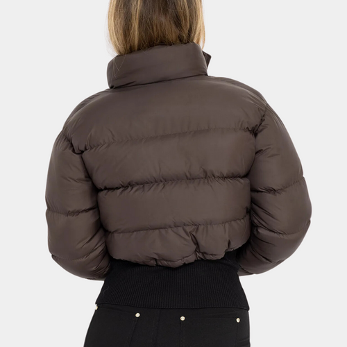 Drune | Damen Trendy Pufferjacke In Kurzem Modell mit Hohem Kragen