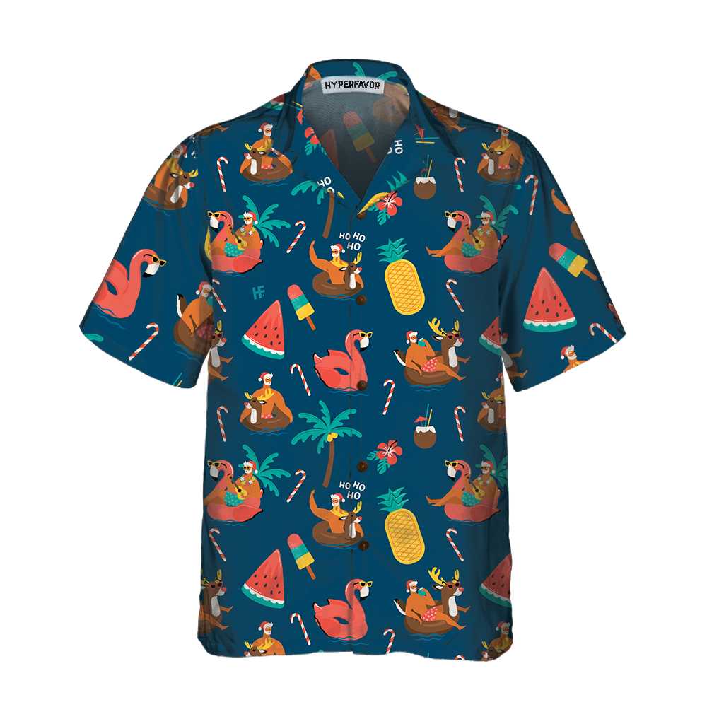 Drune | Tropisches Heißes Weihnachts-Hawaiianhemd, Lustiges Weihnachtshemd, Geschenk Für Weihnachten