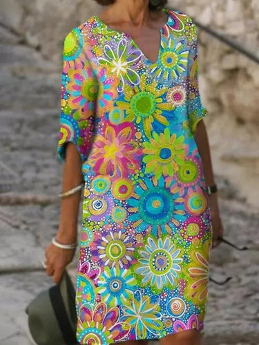 Drune | Baumwolle Blumenkleid für Damen