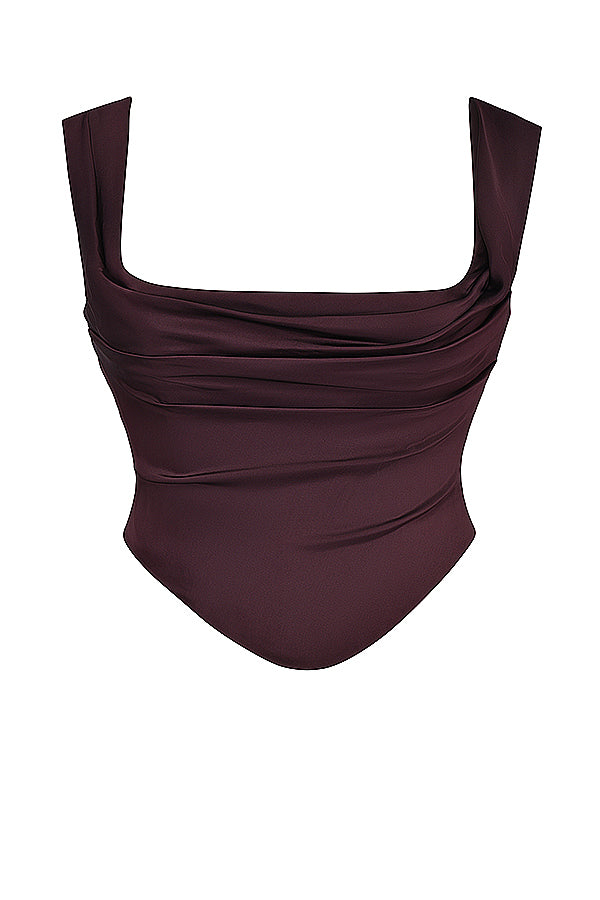 Drune | Satin Corsage Top Und Maxirock Satz