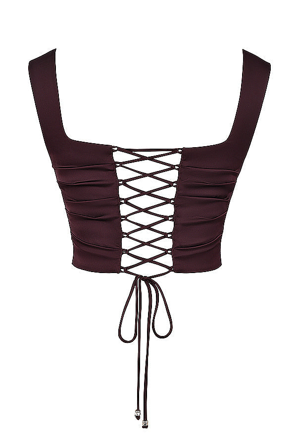 Drune | Satin Corsage Top Und Maxirock Satz