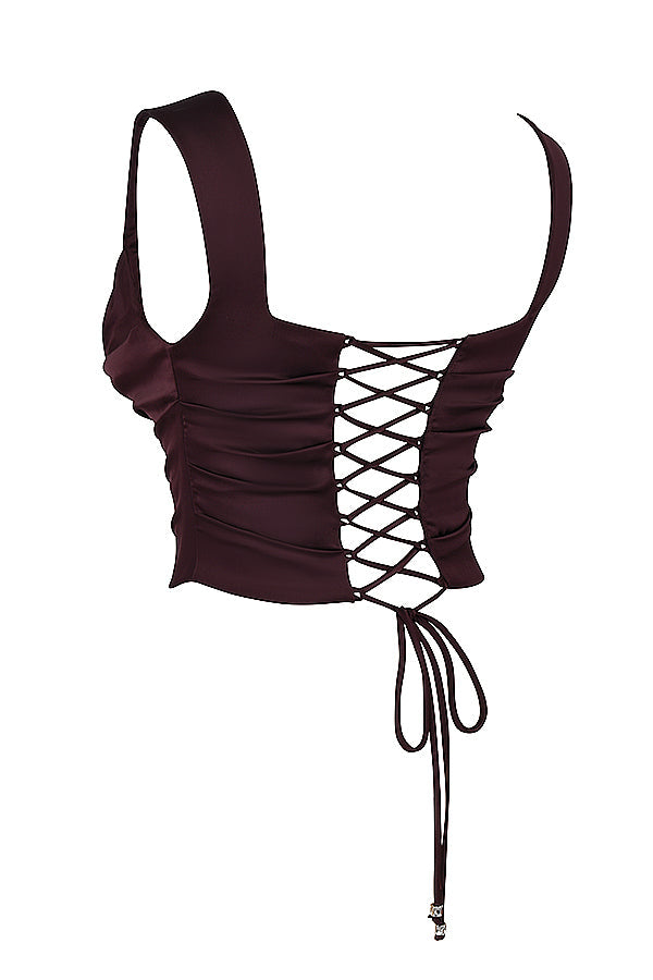 Drune | Satin Corsage Top Und Maxirock Satz