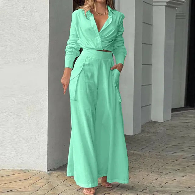 Drune | Stylisches Top und Hosen Set für Frauen