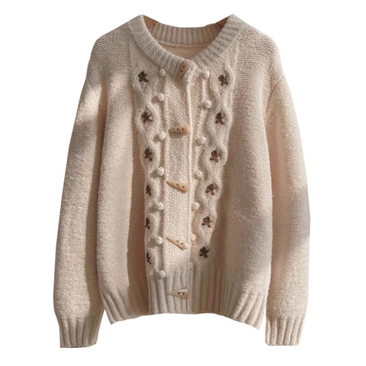 Drune | Strick Strickjacke mit Blumenmuster