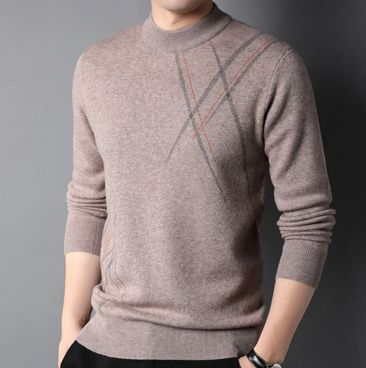 Drune | Slim Fit Wollmischung Abstractmuster Rippkanten