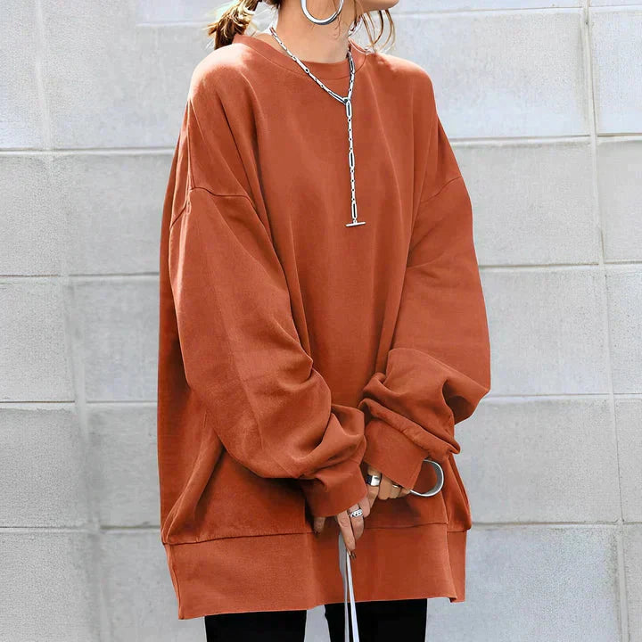 Drune | Übergroßes Pullover Frauen Langarm Baggy Pullover mit lockerer Passform