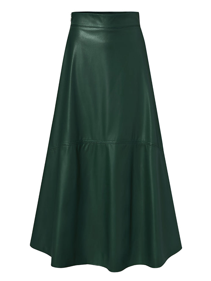 Drune | Eleganter PU-Leder Maxi-Rock