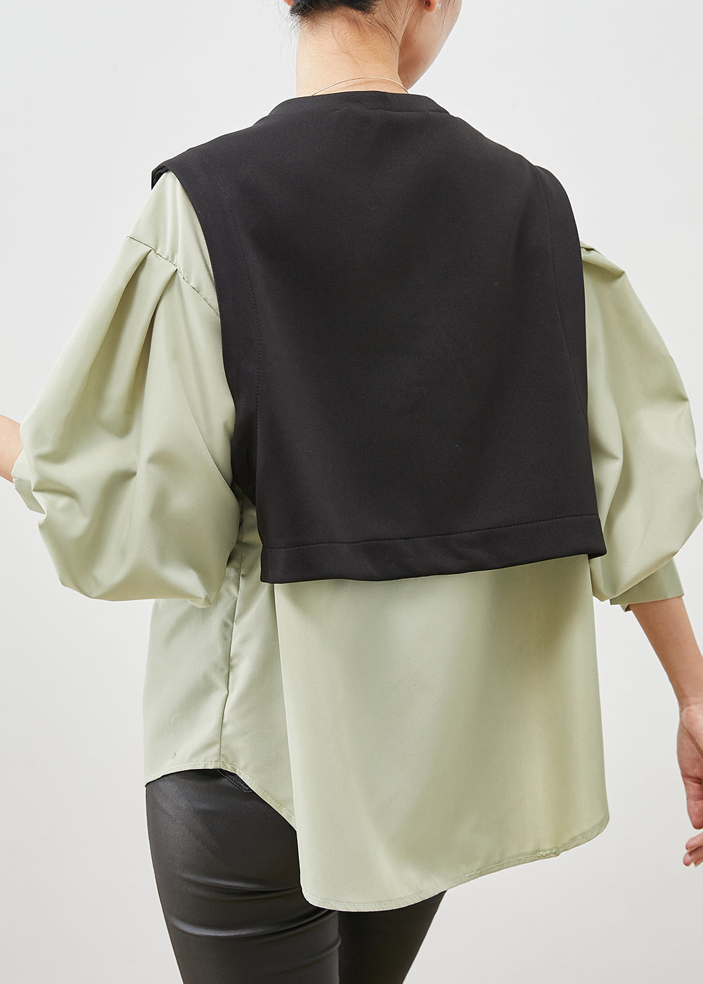 Drune | Schwarze übergroße Patchwork-Baumwollmäntel