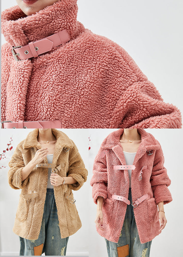 Drune | Khaki Peter Pan Kragen Taschen Kunstfell Teddy Mäntel Winter