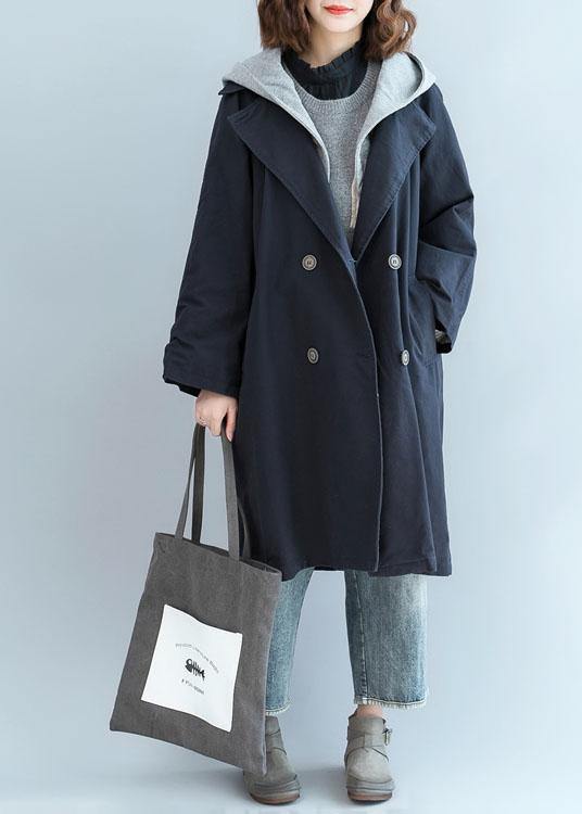 Drune | Doppelbrust feine Kleidung für Frauen navy oversized Jacken