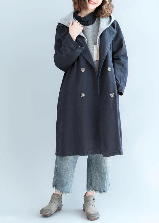Drune | Doppelbrust feine Kleidung für Frauen navy oversized Jacken