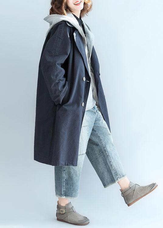 Drune | Doppelbrust feine Kleidung für Frauen navy oversized Jacken