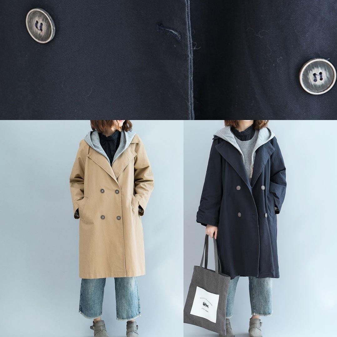 Drune | Doppelbrust feine Kleidung für Frauen navy oversized Jacken