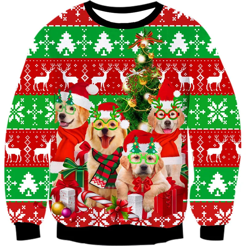 Drune | Unisex Sweatshirt - Bequemes 3D Katze & Hund Design für Tierliebhaber