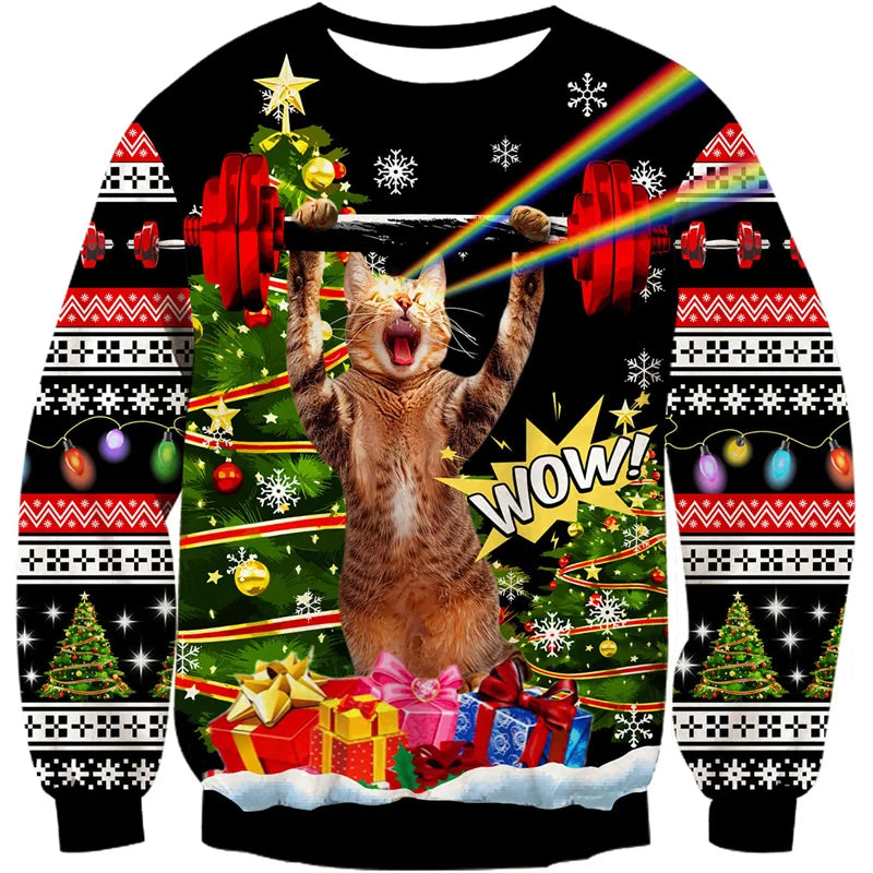 Drune | Unisex Sweatshirt - Bequemes 3D Katze & Hund Design für Tierliebhaber