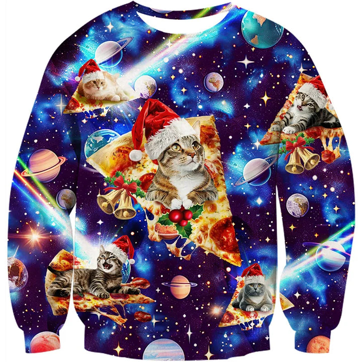 Drune | Unisex Sweatshirt - Bequemes 3D Katze & Hund Design für Tierliebhaber