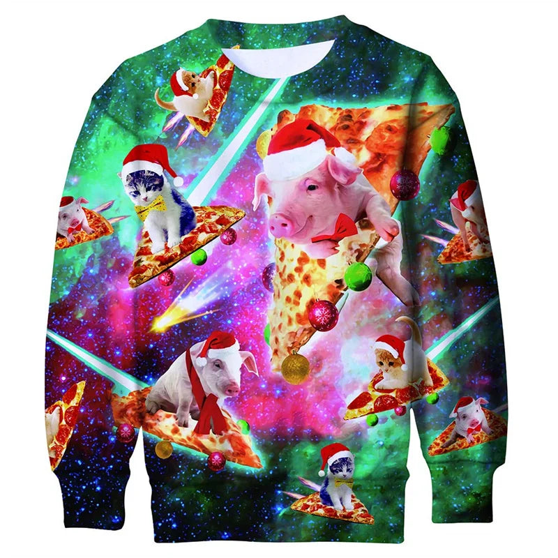 Drune | Unisex Sweatshirt - Bequemes 3D Katze & Hund Design für Tierliebhaber