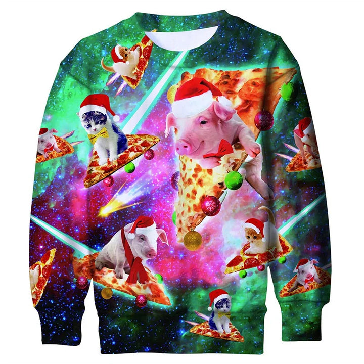 Drune | Unisex Sweatshirt - Bequemes 3D Katze & Hund Design für Tierliebhaber