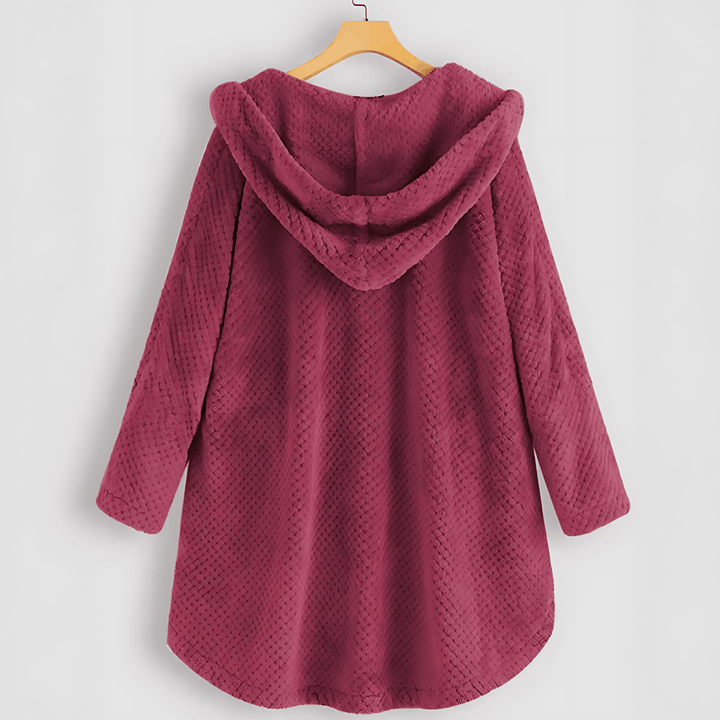 Drune | Fleece Strickjacke mit Kapuze