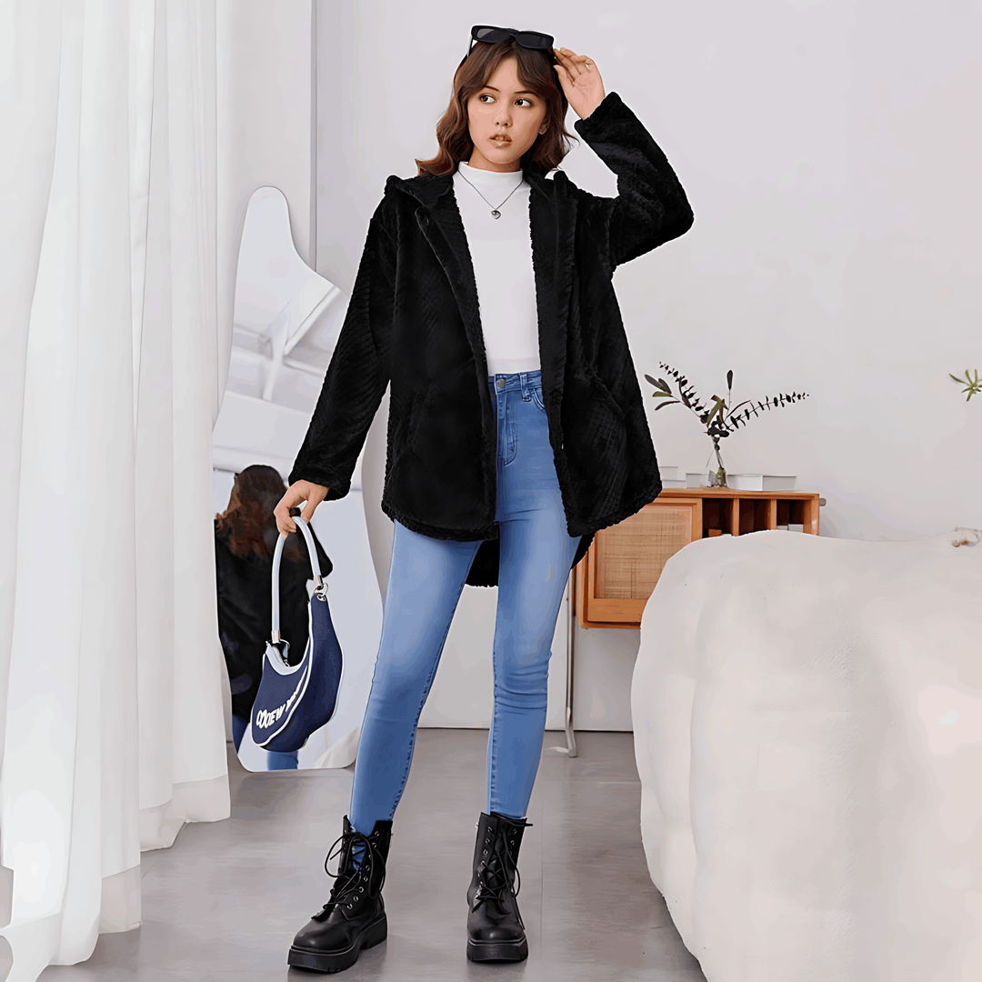Drune | Wärmende Strickjacke mit weichem Futter und Kapuze für Damen