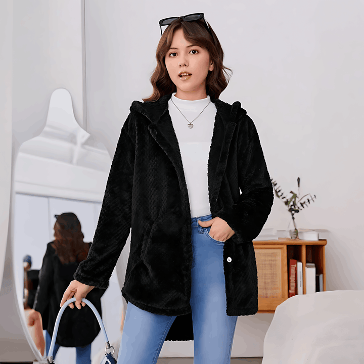Drune | Wärmende Strickjacke mit weichem Futter und Kapuze für Damen