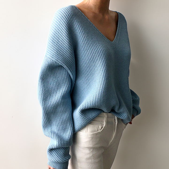 Bequeme V-Ausschnitt Pullover