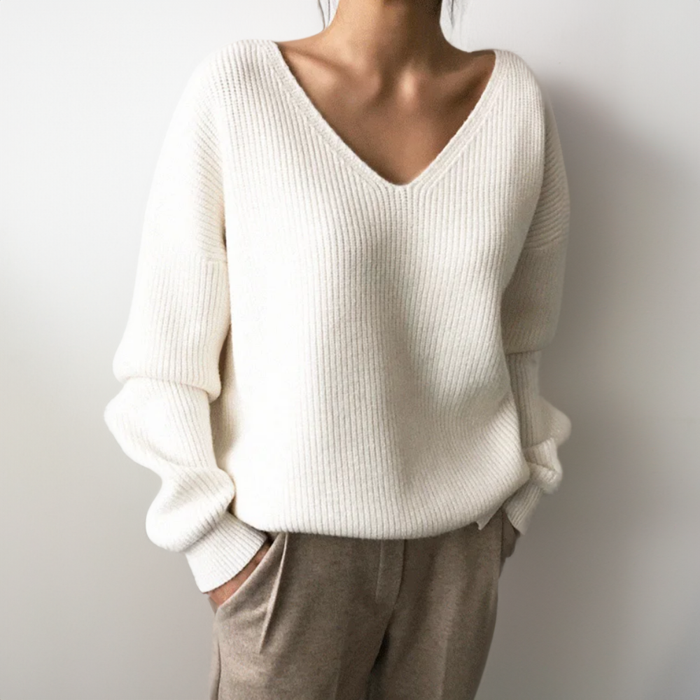 Bequeme V-Ausschnitt Pullover