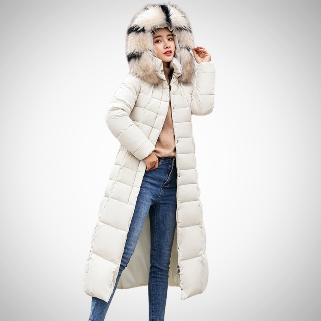 Drune | Lange Gürtel Winter Puffer Mantel Für Frauen