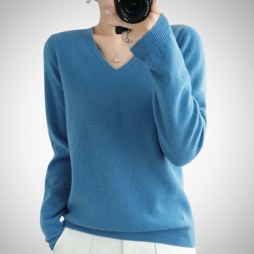 Drune | Lässiger V-Ausschnitt Pullover mit Feinem Strick