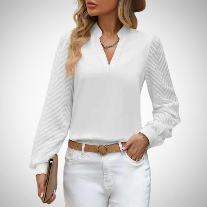 Drune | V-Ausschnitt Chiffon Top