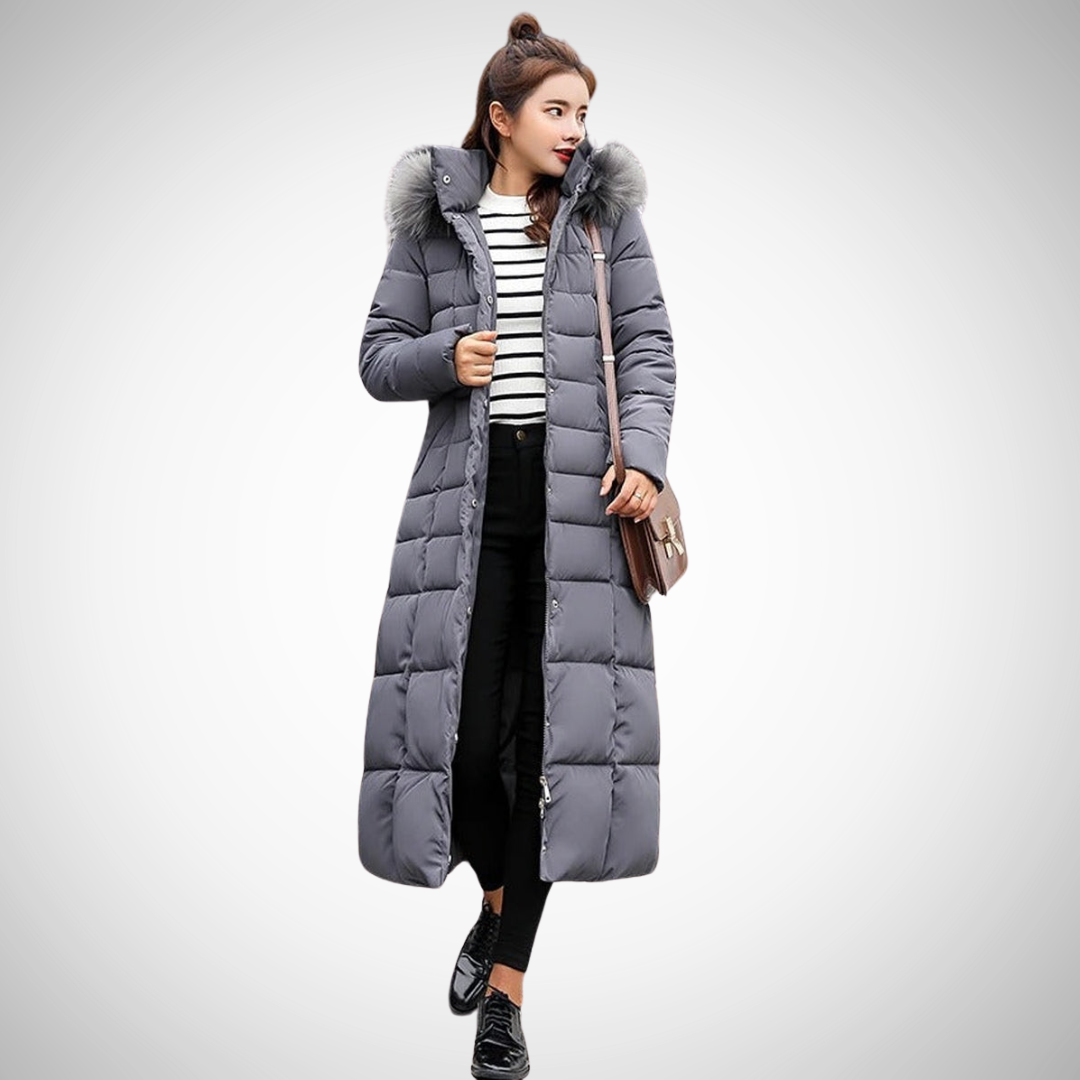 Drune | Lange Gürtel Winter Puffer Mantel Für Frauen