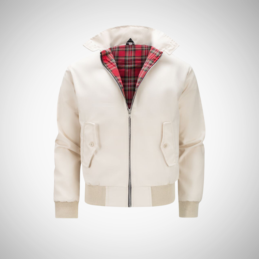Drune | Herren Zip-Up Bomberjacke - Karo-Futter