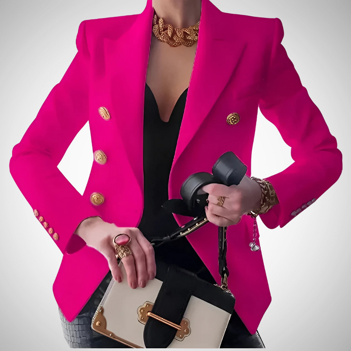 Drune | Luxus Damen Doppelreiher Blazer Mit Goldenen Knöpfen Büro Chic