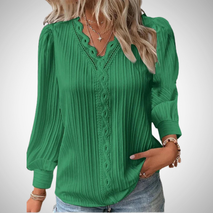 Drune | Spitze Faltbluse
